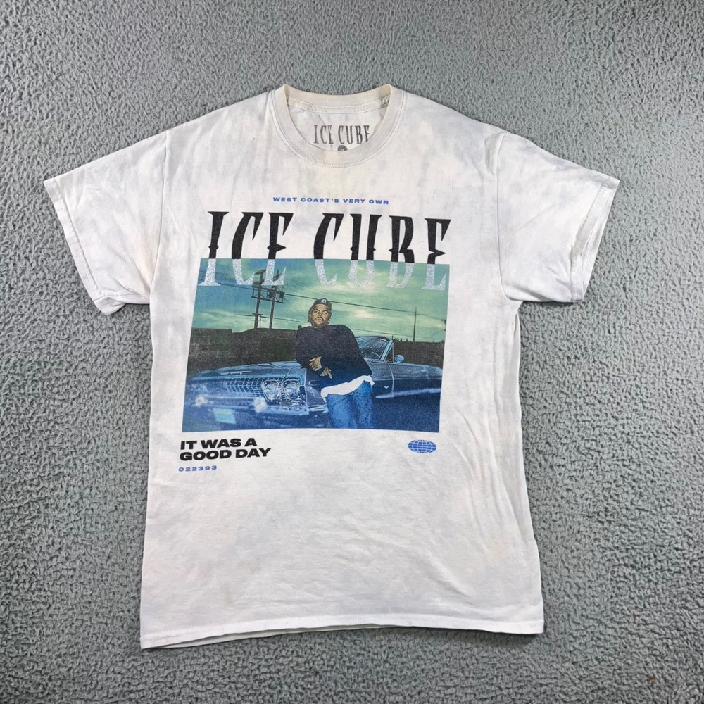 Ice‎ Cube T-Shirt Men M It Was A Good Day Graphic Rap Tee White Tie Dye Gorpcore